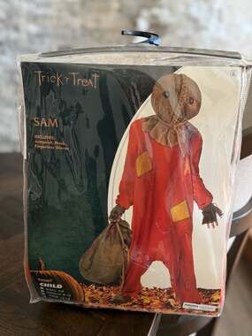 Spirit Halloween Trick 'r Treat Sam Costume for Kids Size XLG (14-16) Used 1x